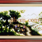 乡村风景画手工刺绣＝可愛的故鄉　13＝SHVN 1113 - 55cm x 75cm (2)